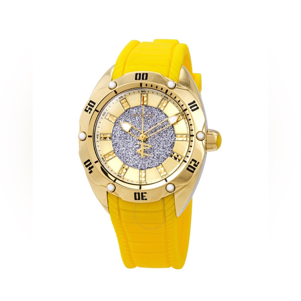 Invicta Venom Yellow Gold Dial Yellow Silicone Ladies Watch